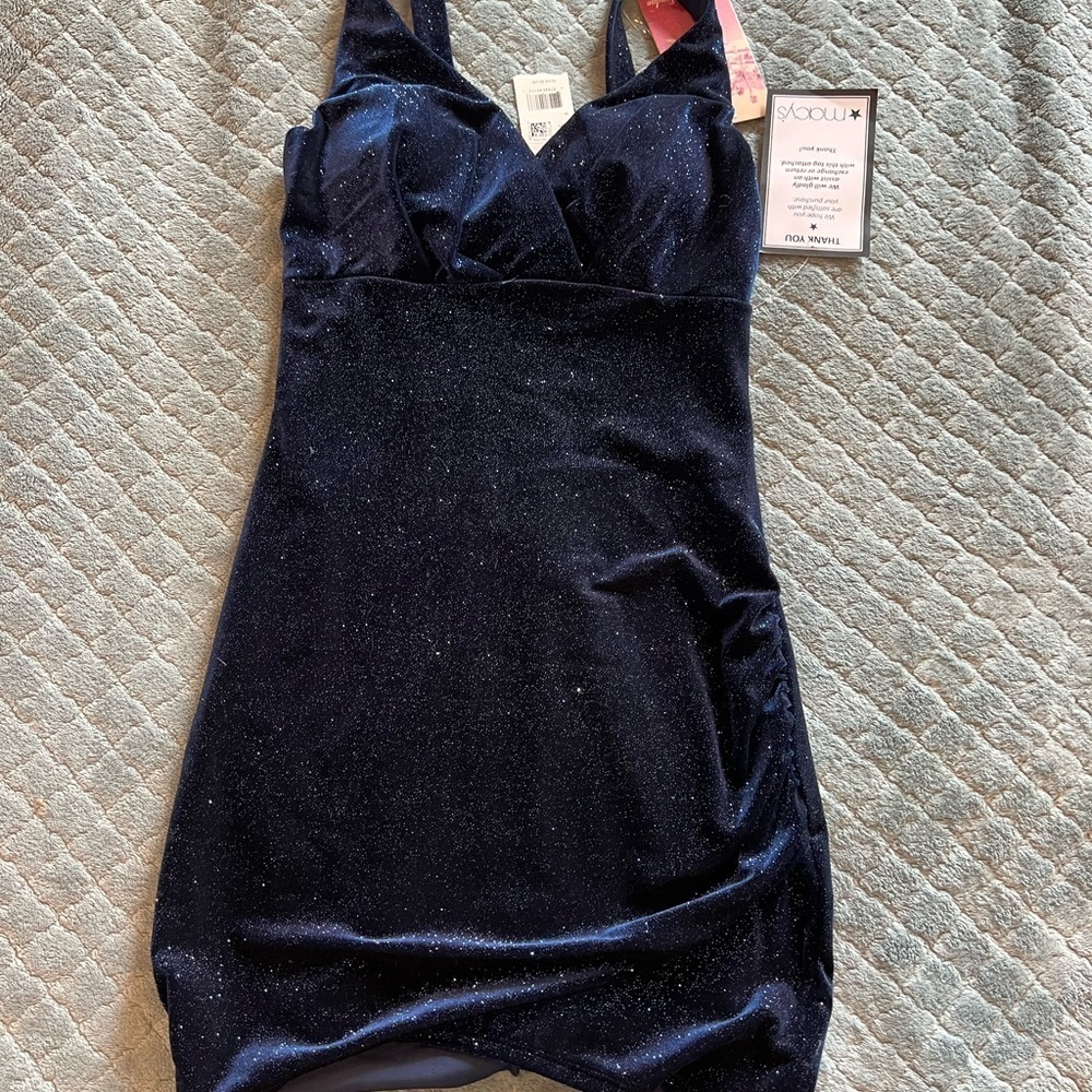 Sparkly Midnight Blue Mini Dress